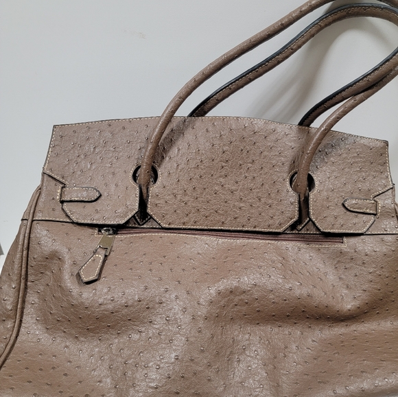 Brown Leather Purse / Handbag with clasp closure - Picture 3 of 14